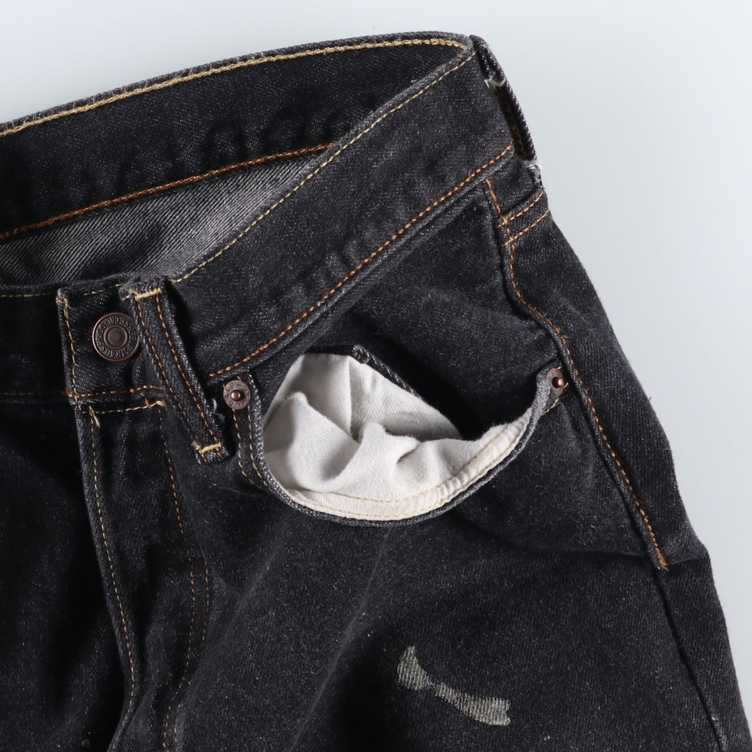 Levi's 501 straight denim pants for men, size W32 cotton black type Vintage Second Hand