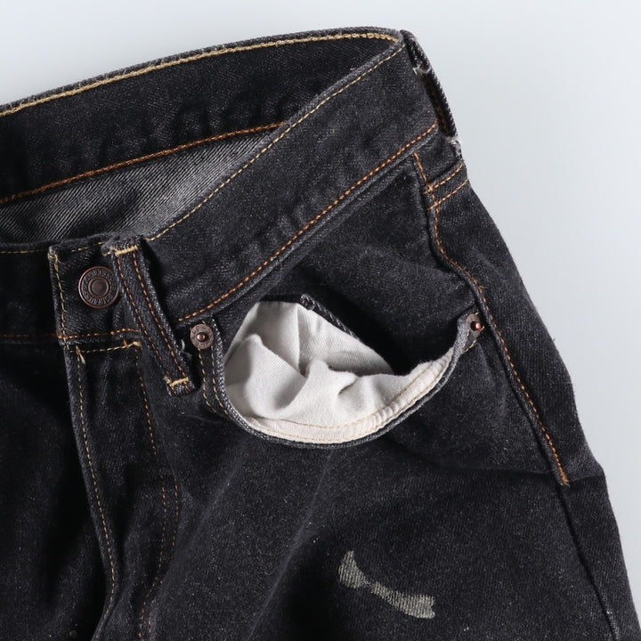 Levi's 501 straight denim pants for men, size W32 cotton black type Vintage Second Hand