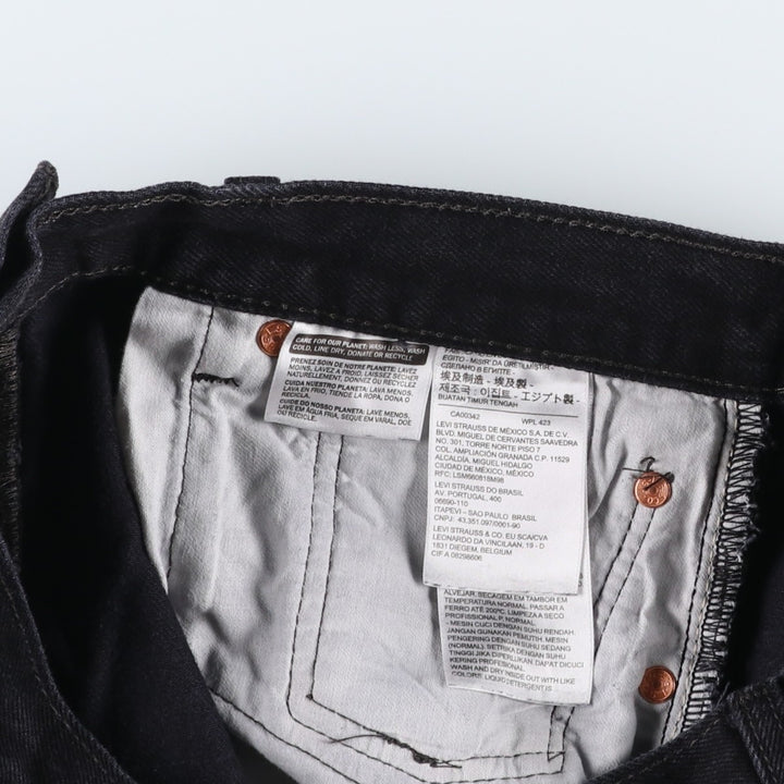 Levi's 501 Black Denim Straight Denim Pants for Men, W33 equivalent cotton black type Vintage Second Hand