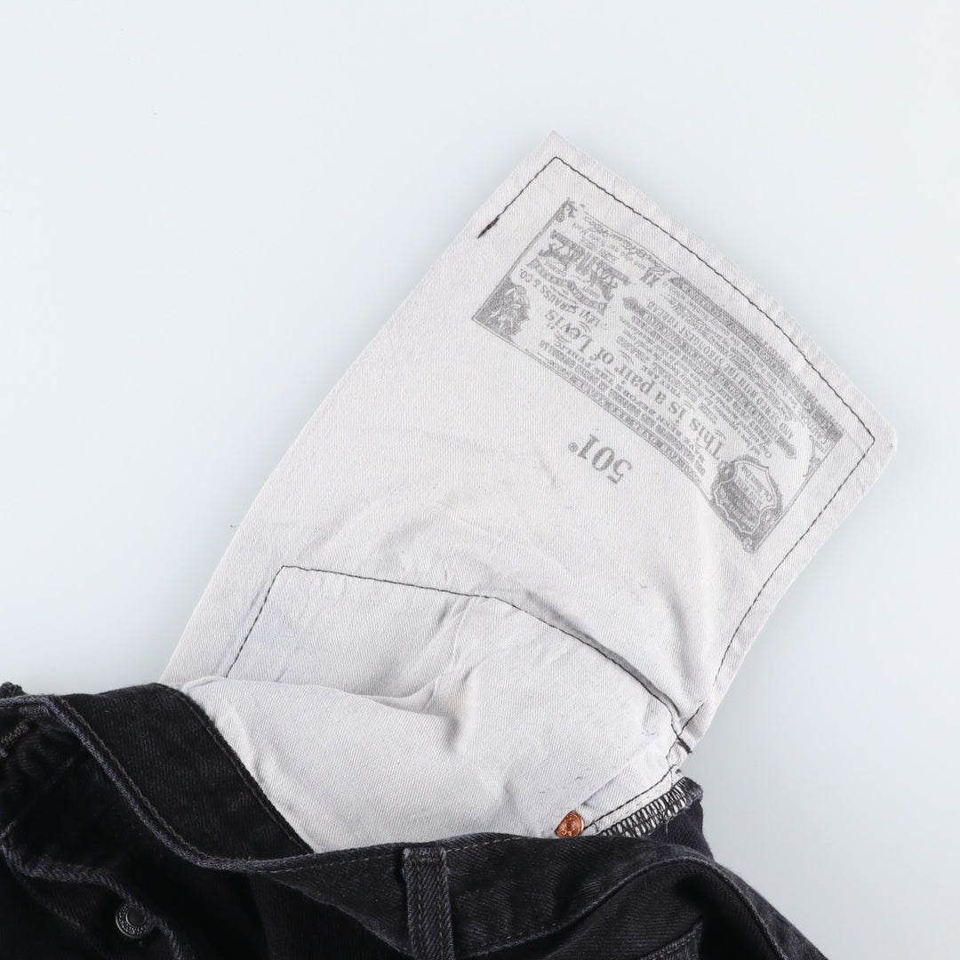 Levi's 501 Black Denim Straight Denim Pants for Men, W33 equivalent cotton black type Vintage Second Hand