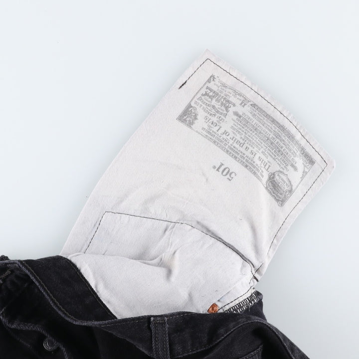 Levi's 501 Black Denim Straight Denim Pants for Men, W33 equivalent cotton black type Vintage Second Hand