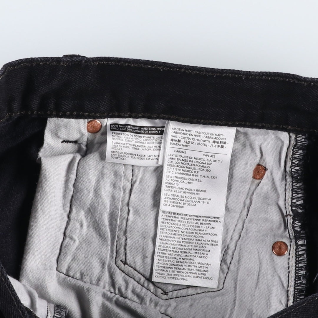 Levi's 501 Black Denim Straight Denim Pants for Men, W34 equivalent cotton black type Vintage Second Hand
