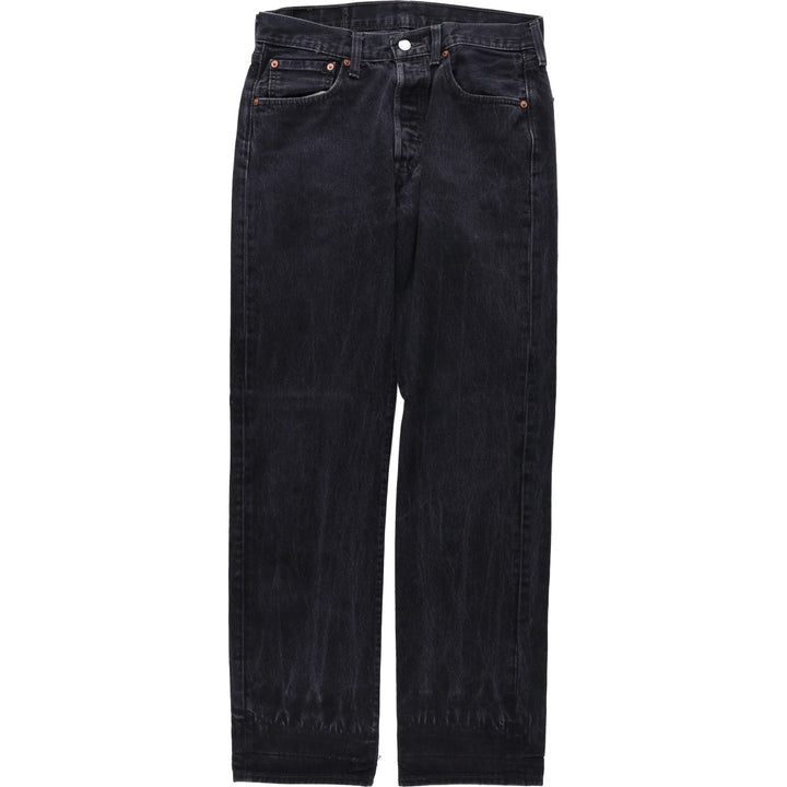 Levi's 501 Black Denim Straight Denim Pants Men's W31 equivalent cotton black type Vintage Second Hand