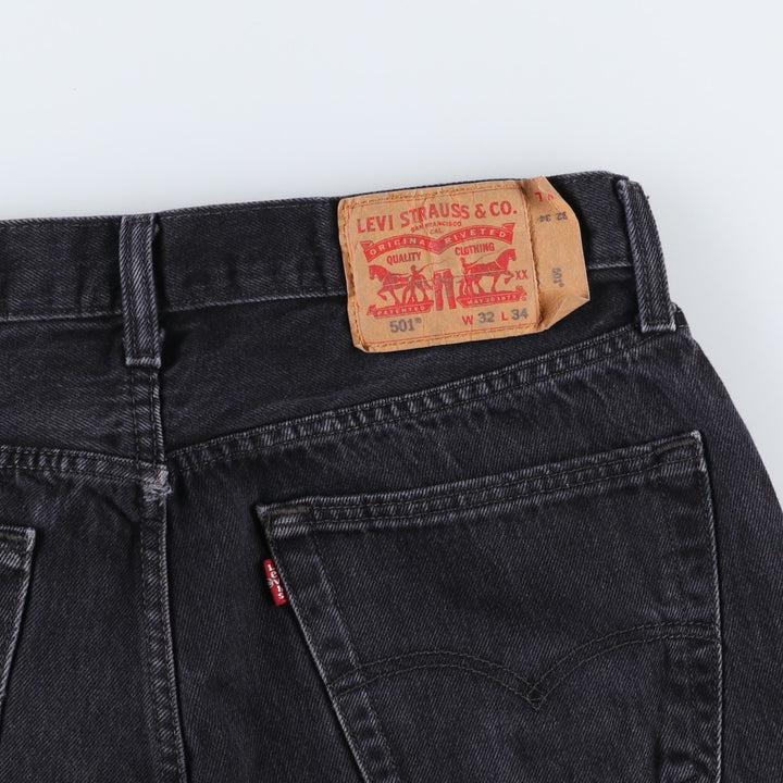 Levi's 501 Black Denim Straight Denim Pants Men's W31 equivalent cotton black type Vintage Second Hand
