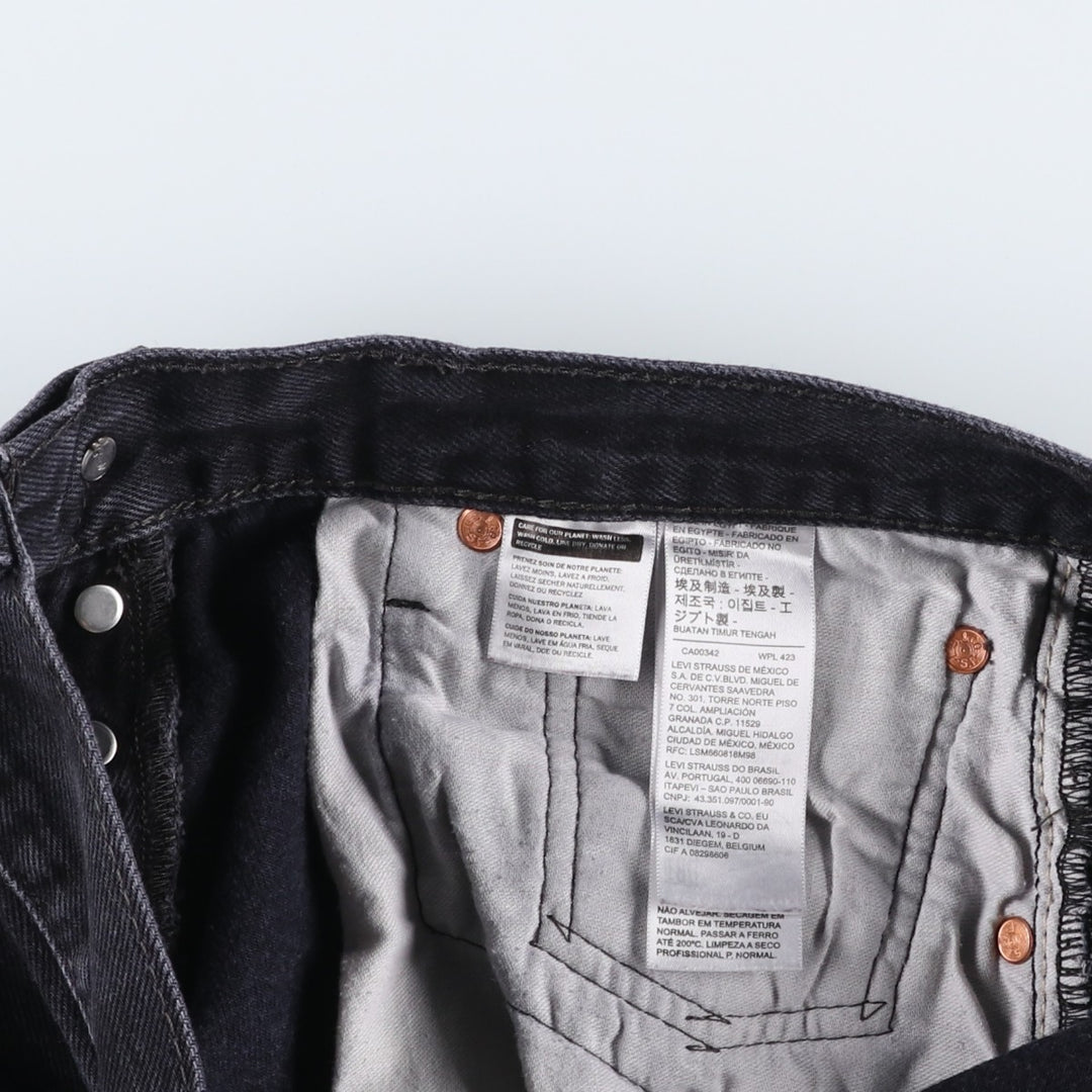 Levi's 501 Black Denim Straight Denim Pants Men's W31 equivalent cotton black type Vintage Second Hand