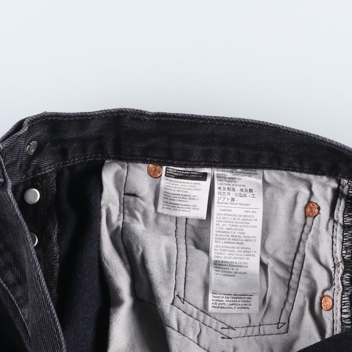 Levi's 501 Black Denim Straight Denim Pants Men's W31 equivalent cotton black type Vintage Second Hand
