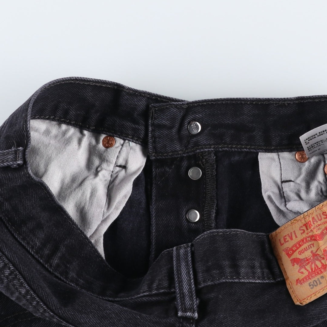 Levi's 501 Black Denim Straight Denim Pants Men's W31 equivalent cotton black type Vintage Second Hand