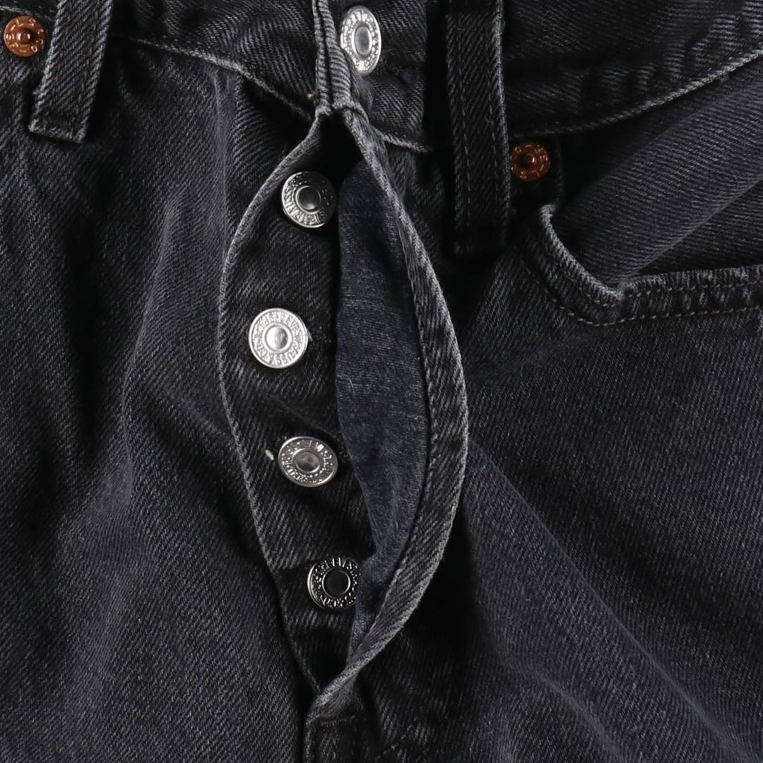 Levi's 501 Black Denim Straight Denim Pants Men's W31 equivalent cotton black type Vintage Second Hand