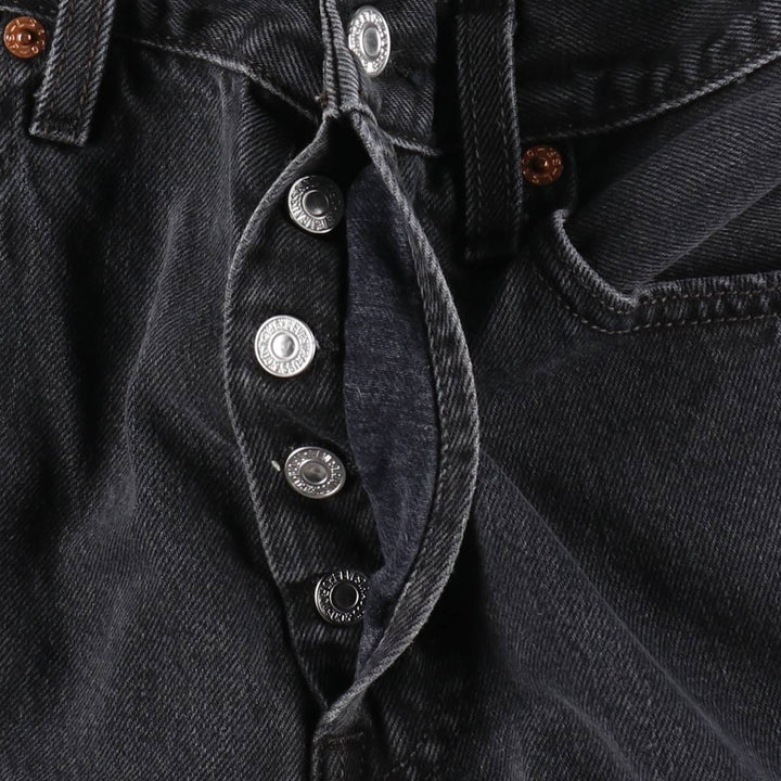 Levi's 501 Black Denim Straight Denim Pants Men's W31 equivalent cotton black type Vintage Second Hand