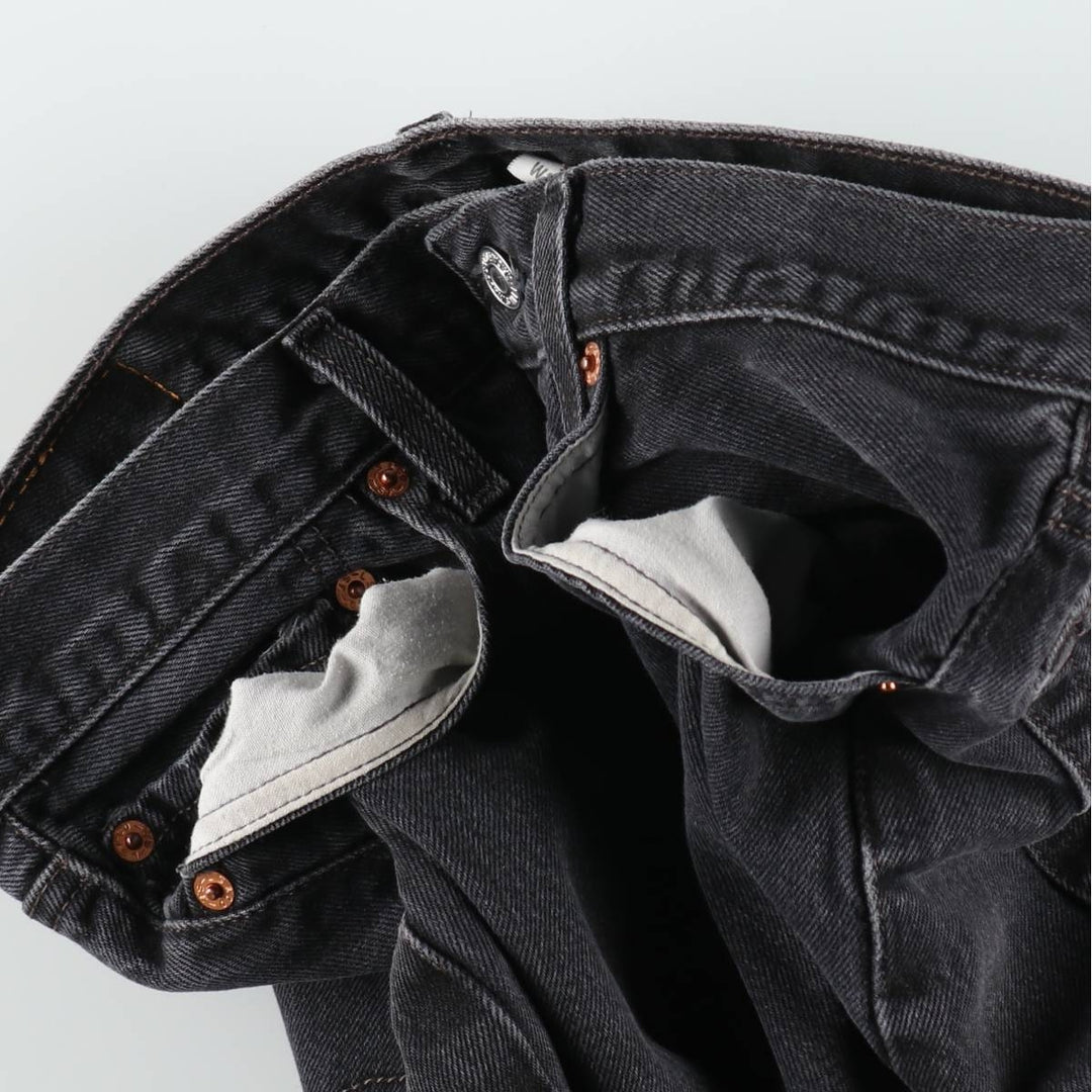 Levi's 501 Black Denim Straight Denim Pants Men's W31 equivalent cotton black type Vintage Second Hand