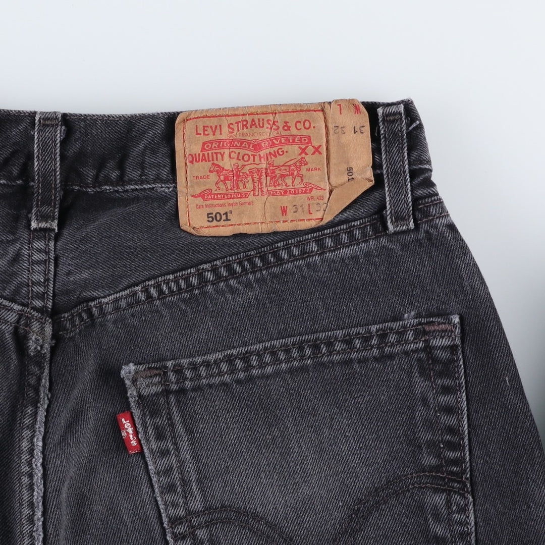 2000'S Levi's 501 Black Denim Straight Leg Denim Pants Men's Size W29 cotton black type Vintage Second Hand