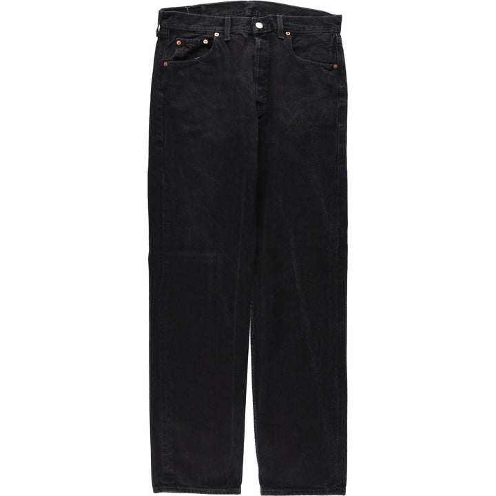 1990'S Levi's 501 Euro Model Black Denim Straight Leg Jeans, Made in England, Men's Size W33 (approx.), Vintage cotton black type Vintage Second Hand