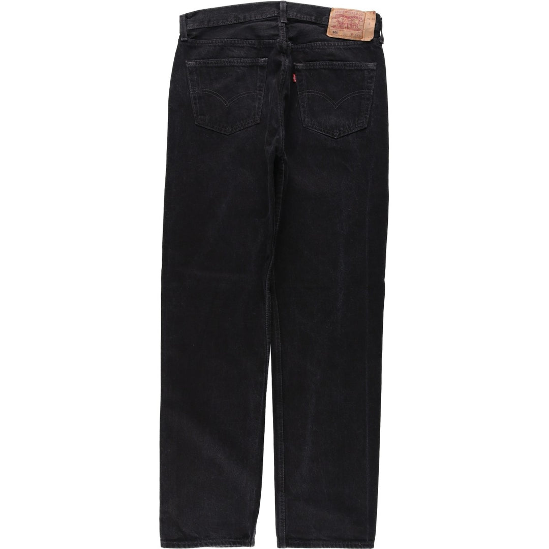 1990'S Levi's 501 Euro Model Black Denim Straight Leg Jeans, Made in England, Men's Size W33 (approx.), Vintage cotton black type Vintage Second Hand