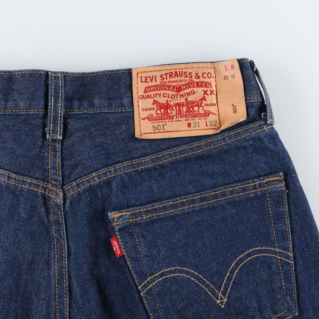 00'S Levi's 501 straight denim pants for men, W30 equivalent cotton blue type Vintage Second Hand