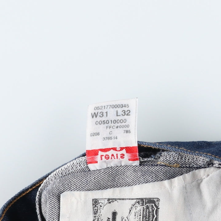 00'S Levi's 501 straight denim pants for men, W30 equivalent cotton blue type Vintage Second Hand
