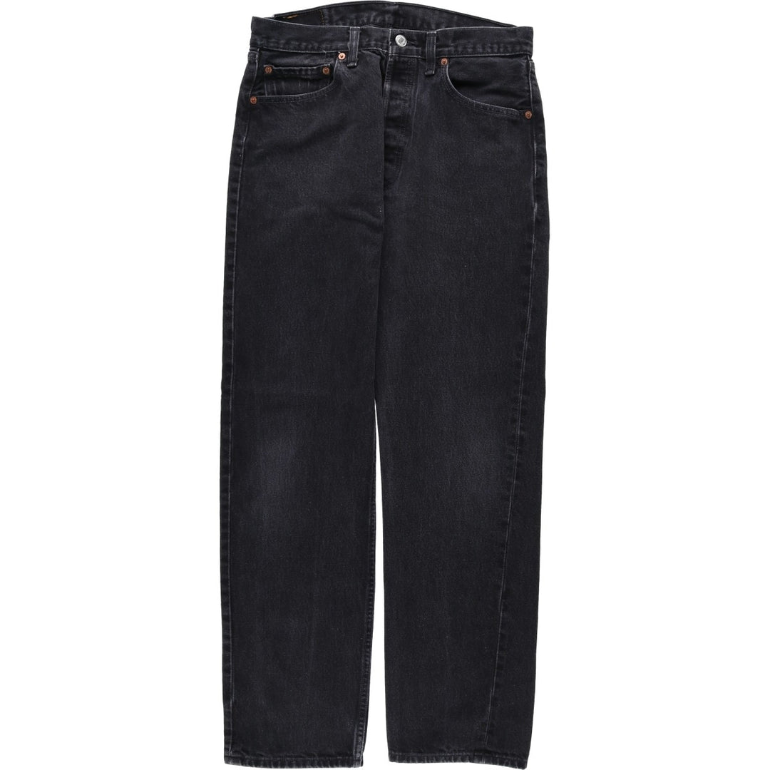 1990'S Levi's 501 Black Denim Straight Leg Jeans, Made in Canada, Men's Size W31 (approx.), Vintage cotton black type Vintage Second Hand