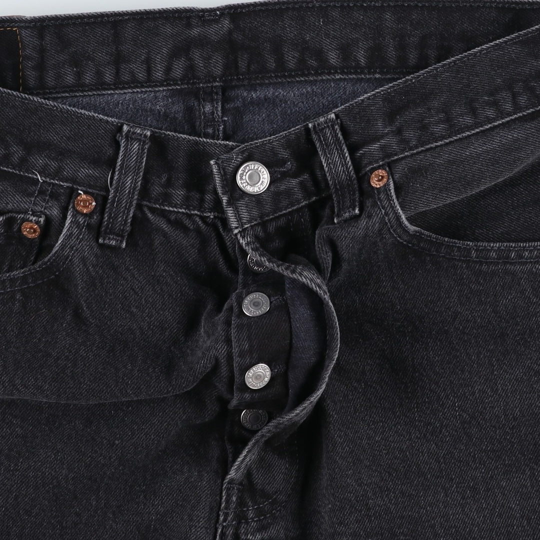 1990'S Levi's 501 Black Denim Straight Leg Jeans, Made in Canada, Men's Size W31 (approx.), Vintage cotton black type Vintage Second Hand