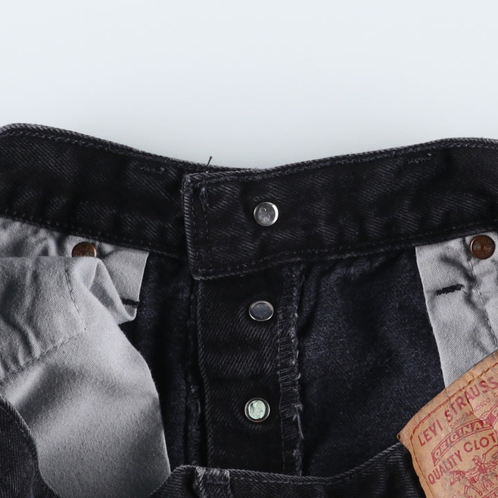 1990'S Levi's 501 Black Denim Straight Leg Jeans, Made in Canada, Men's Size W31 (approx.), Vintage cotton black type Vintage Second Hand