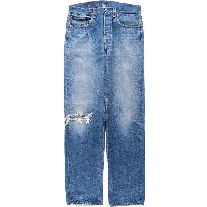1980'S Levi's 501 Straight Denim Pants, Made in USA, Men's Size W31 (approx.), Vintage cotton blue type Vintage Second Hand