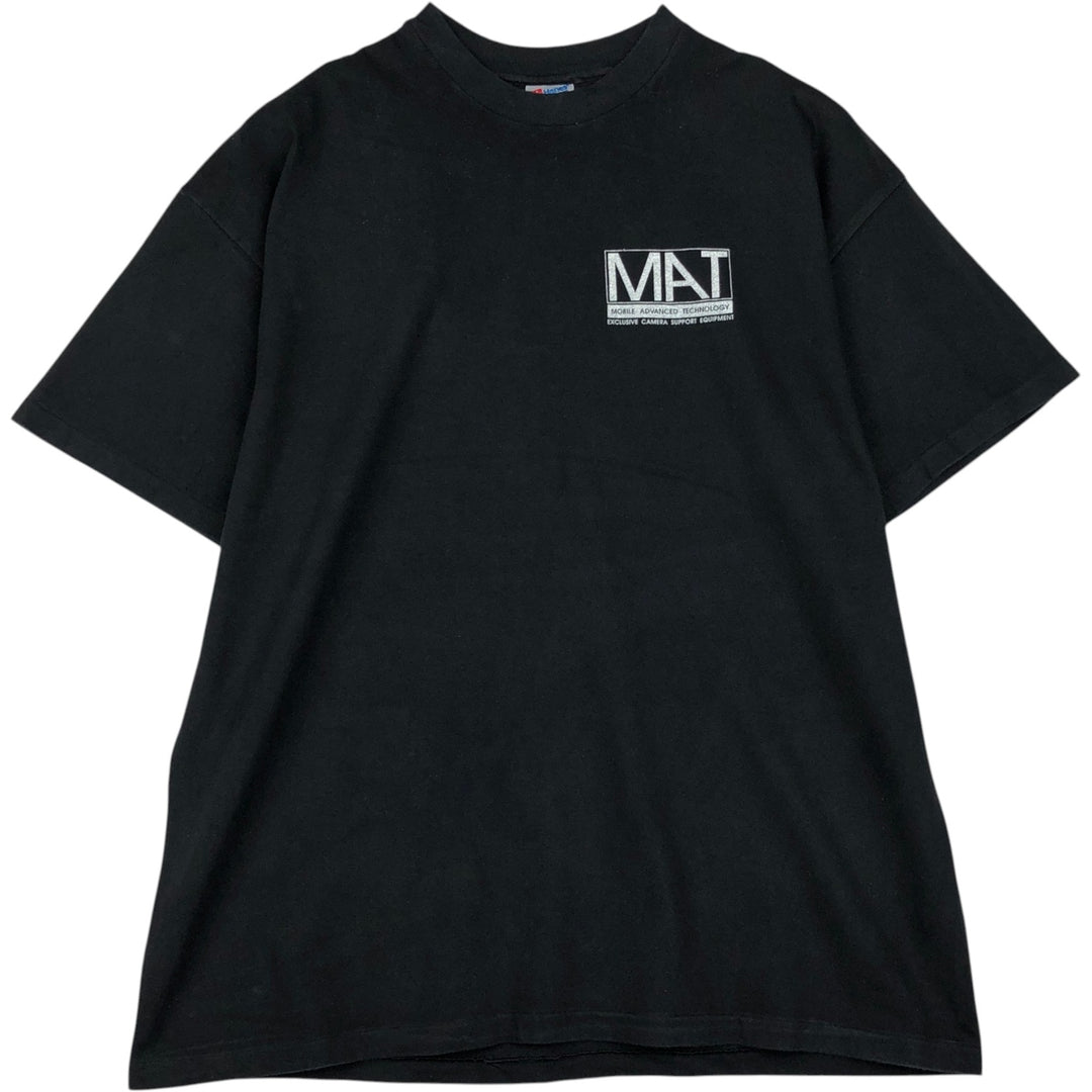 2000'S Hanes BEEFY-T MAT Advertising T-shirt, Men's XXL equivalent. cotton black type Vintage Second Hand