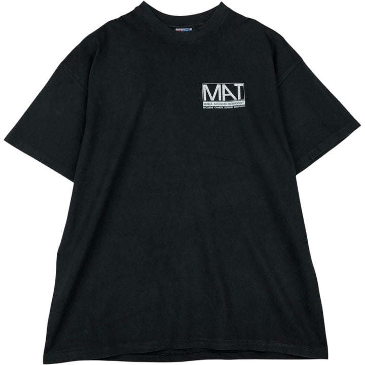 2000'S Hanes BEEFY-T MAT Advertising T-shirt, Men's XXL equivalent. cotton black type Vintage Second Hand