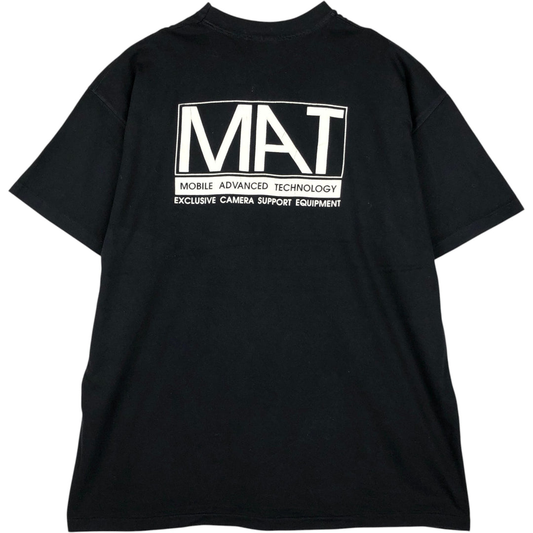 2000'S Hanes BEEFY-T MAT Advertising T-shirt, Men's XXL equivalent. cotton black type Vintage Second Hand