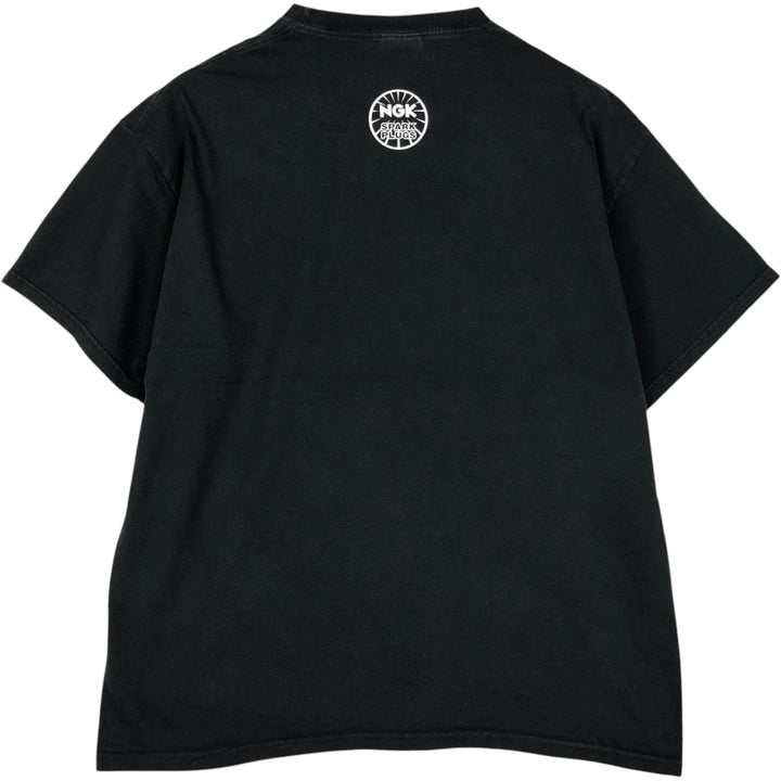 2000'S Hanes Heavyweight Skull Pattern Fire Pattern NGK Spark Plug Advertising T-Shirt, Men's XL equivalent. cotton black type Vintage Second Hand