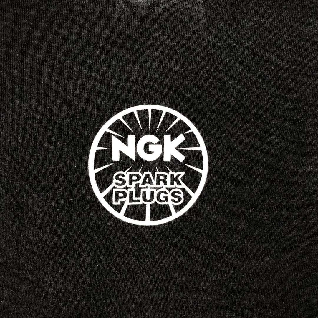 2000'S Hanes Heavyweight Skull Pattern Fire Pattern NGK Spark Plug Advertising T-Shirt, Men's XL equivalent. cotton black type Vintage Second Hand