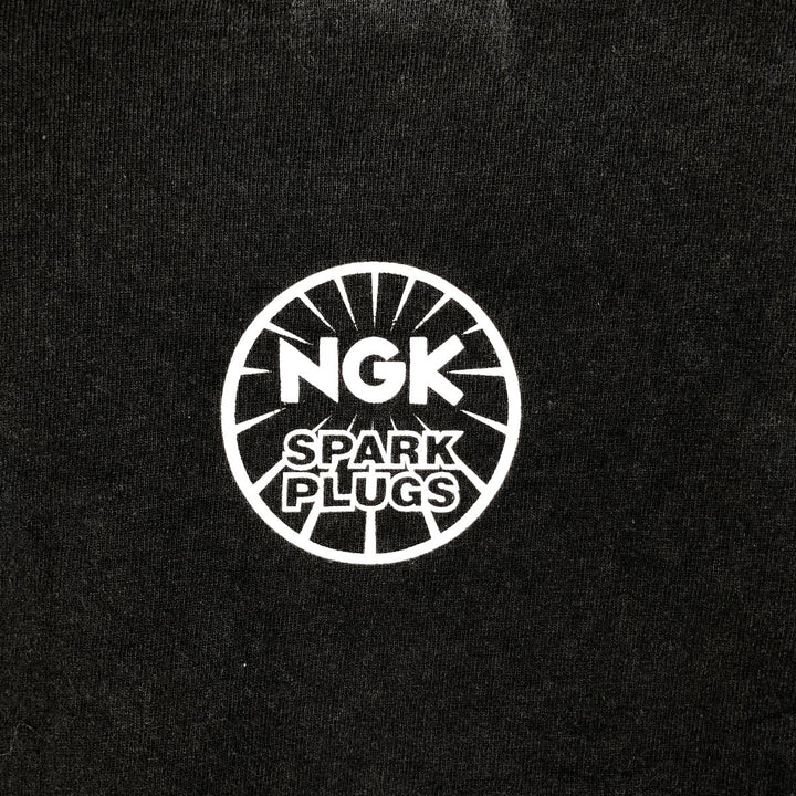 2000'S Hanes Heavyweight Skull Pattern Fire Pattern NGK Spark Plug Advertising T-Shirt, Men's XL equivalent. cotton black type Vintage Second Hand