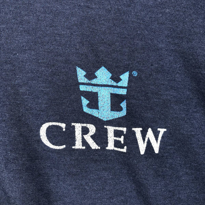 90'S Royal Caribbean Advertising T-Shirt, Men's Size XL (Equivalent), Vintage unclear navy blue type Vintage Second Hand
