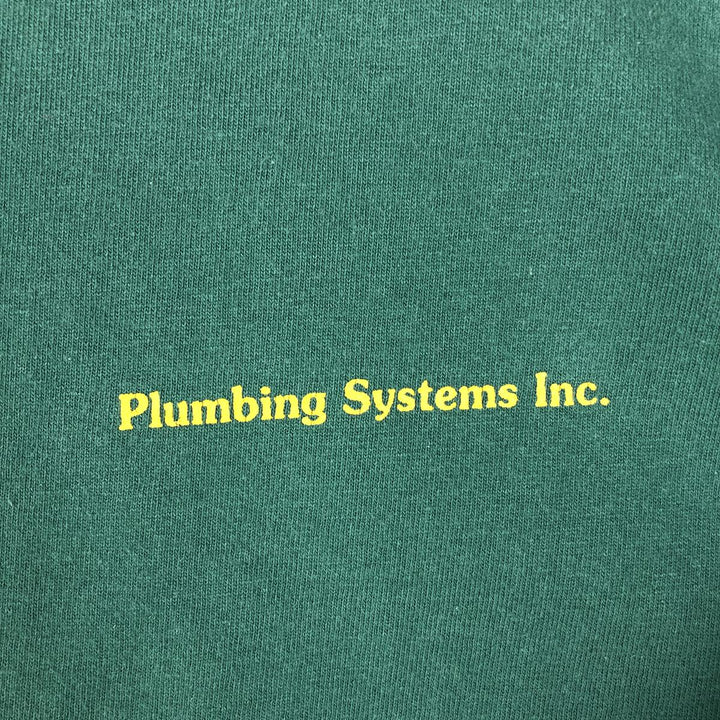 90'S Anvil Plumbing Systems Inc. Advertising T-Shirt, Men's XXL equivalent, Vintage cotton green type Vintage Second Hand