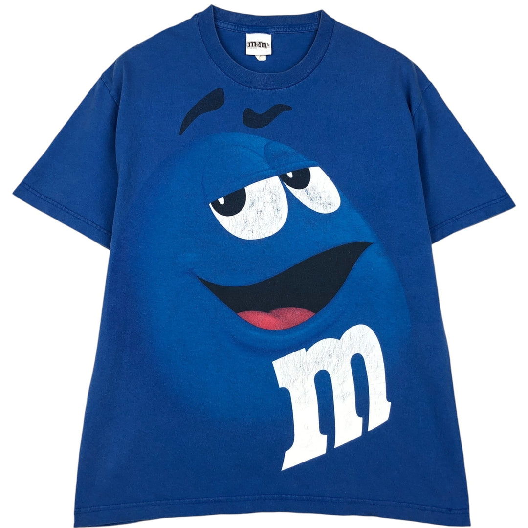 M&M's Advertising T-shirt, Men's Size L (equivalent) unclear blue type Vintage Second Hand