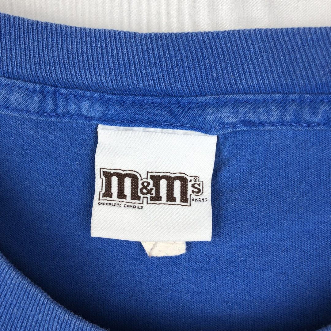 M&M's Advertising T-shirt, Men's Size L (equivalent) unclear blue type Vintage Second Hand