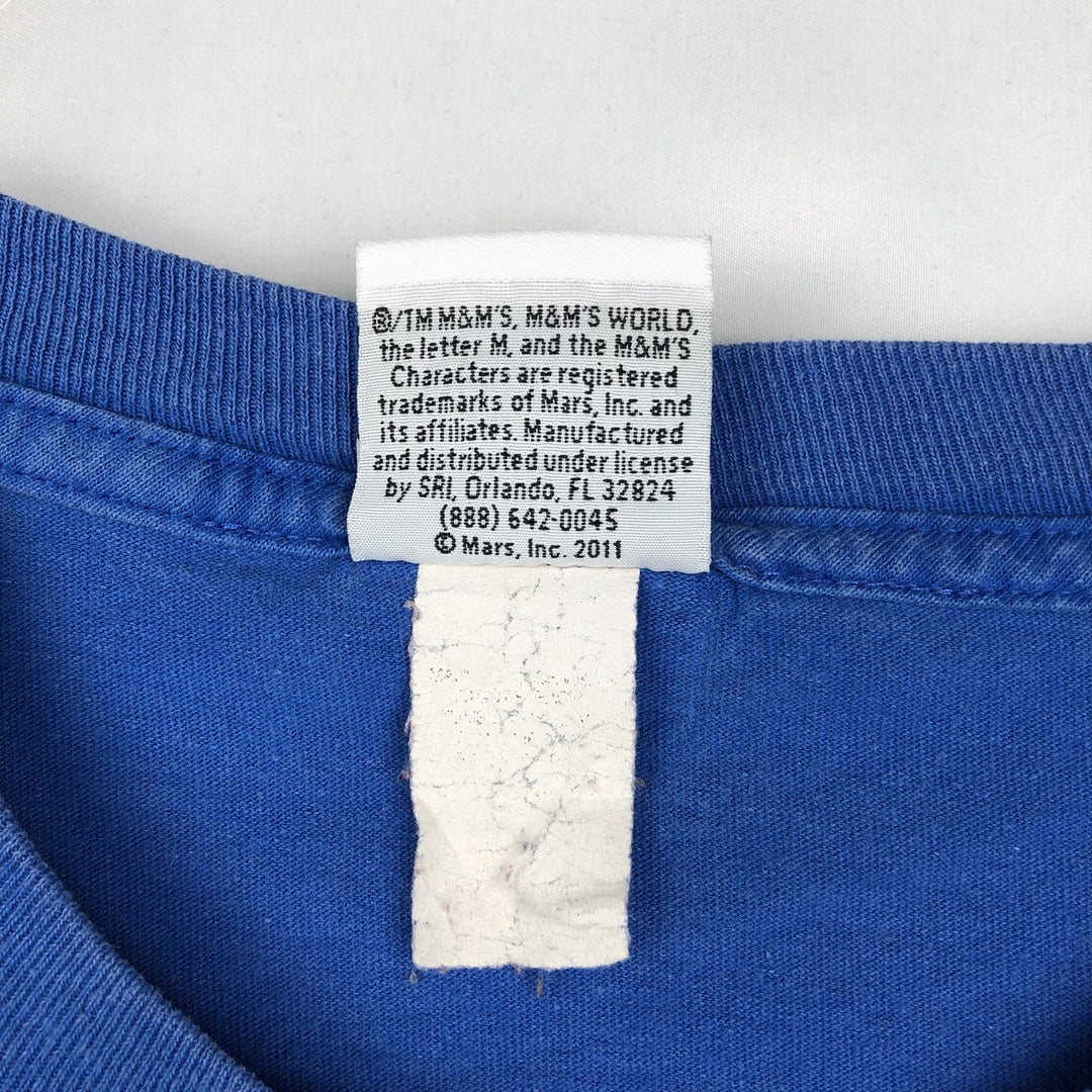 M&M's Advertising T-shirt, Men's Size L (equivalent) unclear blue type Vintage Second Hand