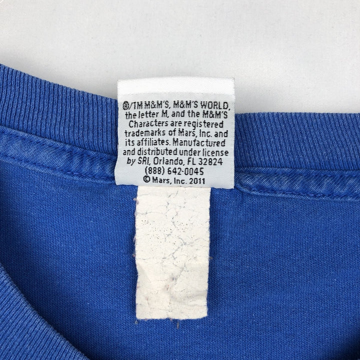 M&M's Advertising T-shirt, Men's Size L (equivalent) unclear blue type Vintage Second Hand