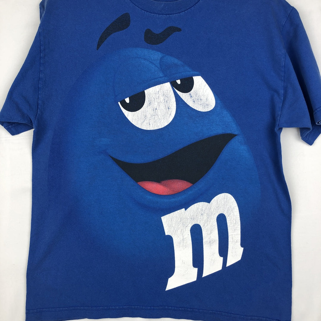 M&M's Advertising T-shirt, Men's Size L (equivalent) unclear blue type Vintage Second Hand