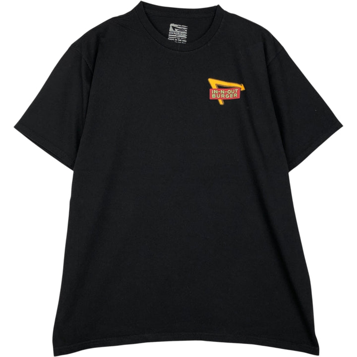 IN-N-OUT BURGER In-N-Out Burger Advertising T-shirt Made in USA Men's XL size cotton black type Vintage Second Hand