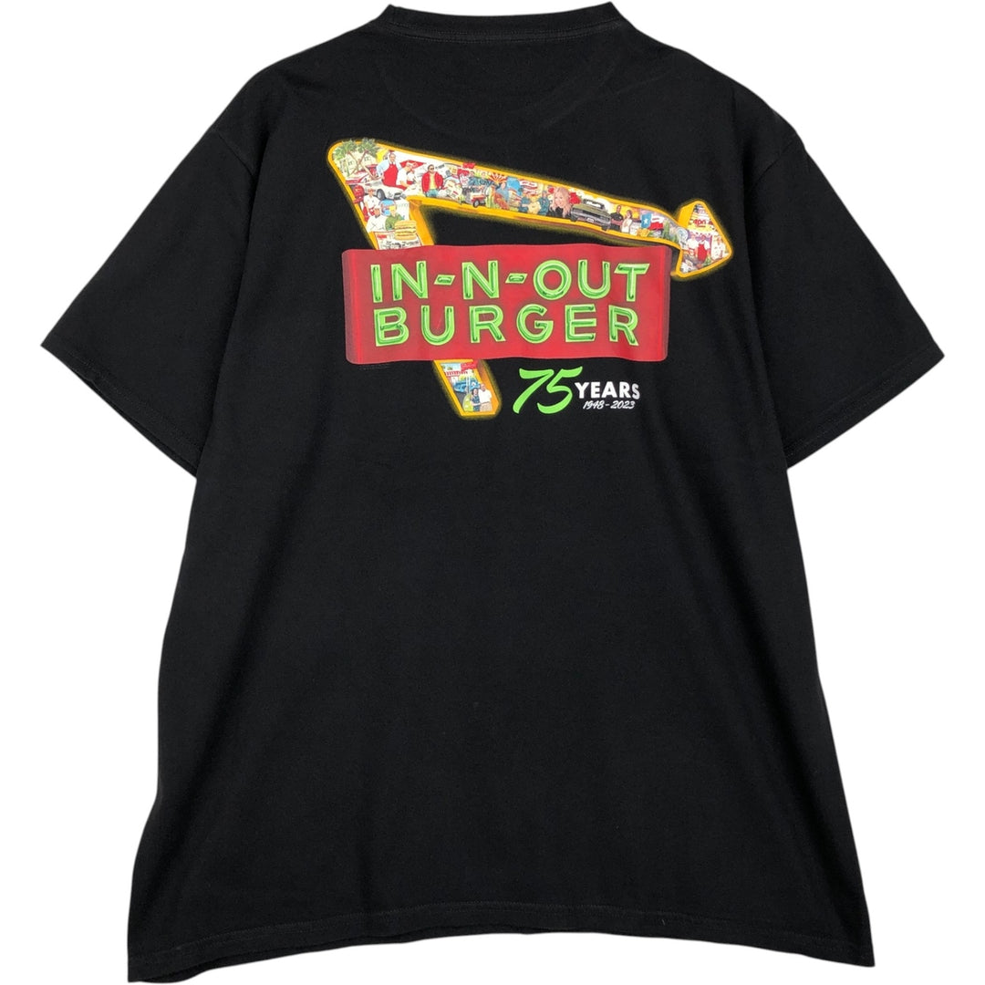 IN-N-OUT BURGER In-N-Out Burger Advertising T-shirt Made in USA Men's XL size cotton black type Vintage Second Hand