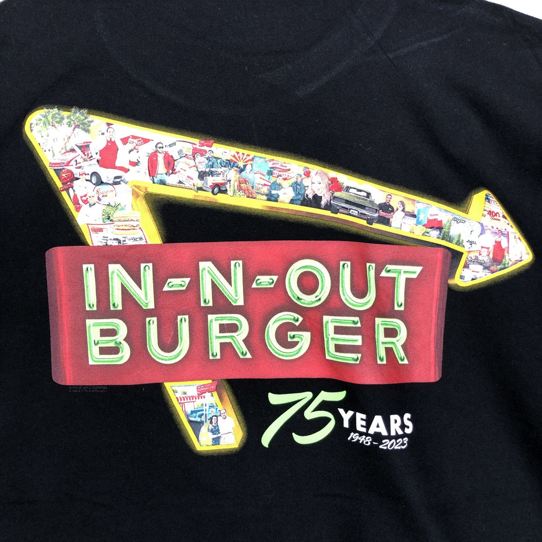 IN-N-OUT BURGER In-N-Out Burger Advertising T-shirt Made in USA Men's XL size cotton black type Vintage Second Hand