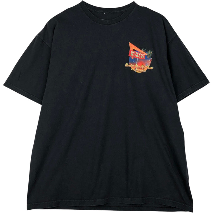 IN-N-OUT BURGER In-and-Out Burger Advertising T-shirt Men's XL size cotton black type Vintage Second Hand