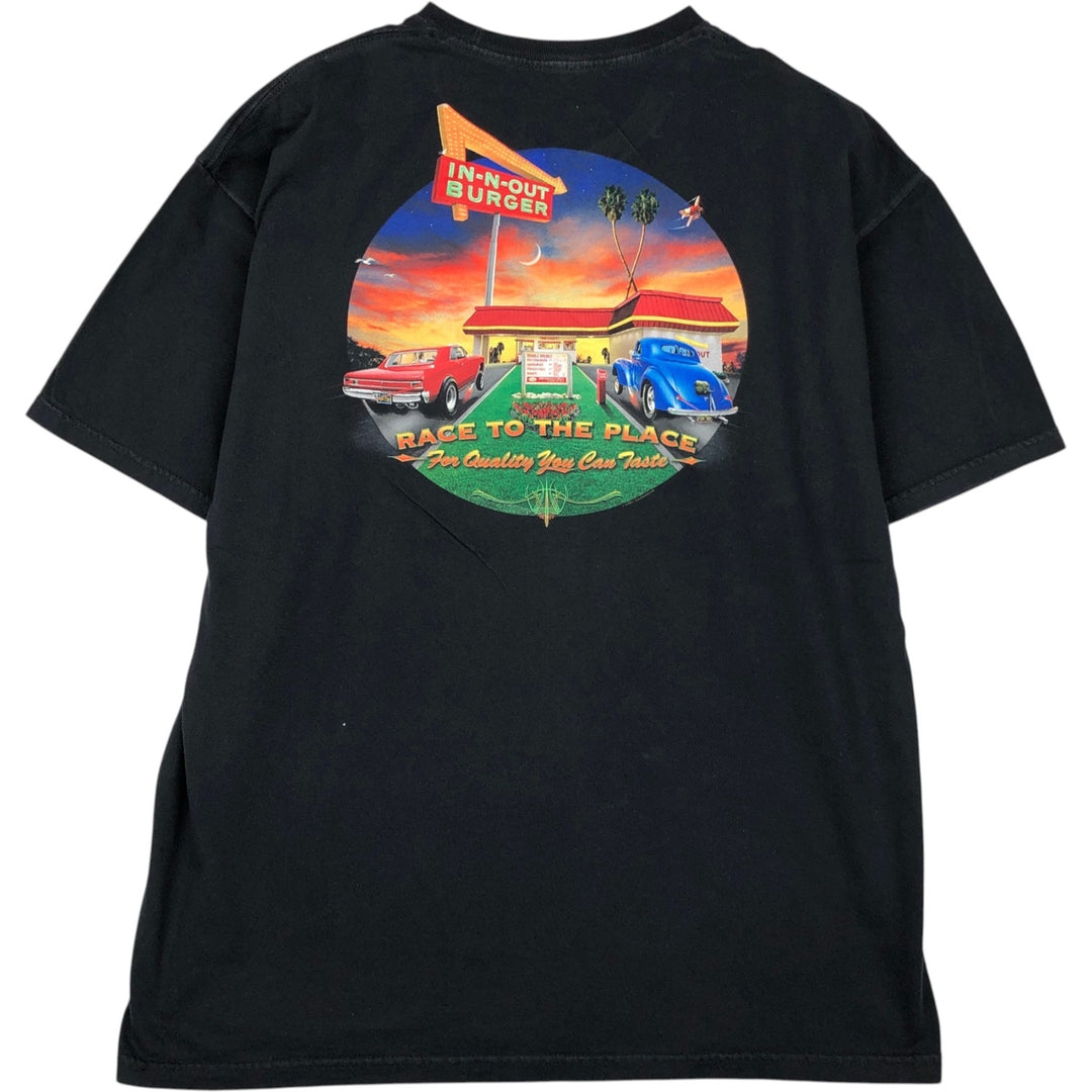 IN-N-OUT BURGER In-and-Out Burger Advertising T-shirt Men's XL size cotton black type Vintage Second Hand