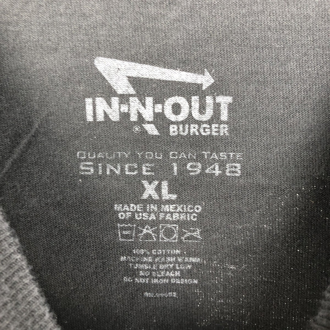 IN-N-OUT BURGER In-and-Out Burger Advertising T-shirt Men's XL size cotton black type Vintage Second Hand