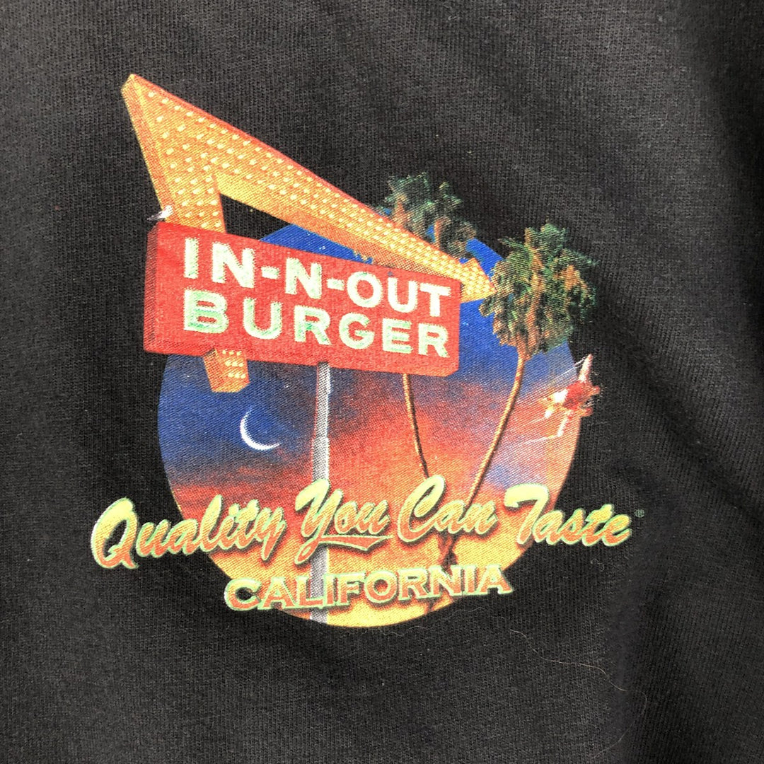 IN-N-OUT BURGER In-and-Out Burger Advertising T-shirt Men's XL size cotton black type Vintage Second Hand