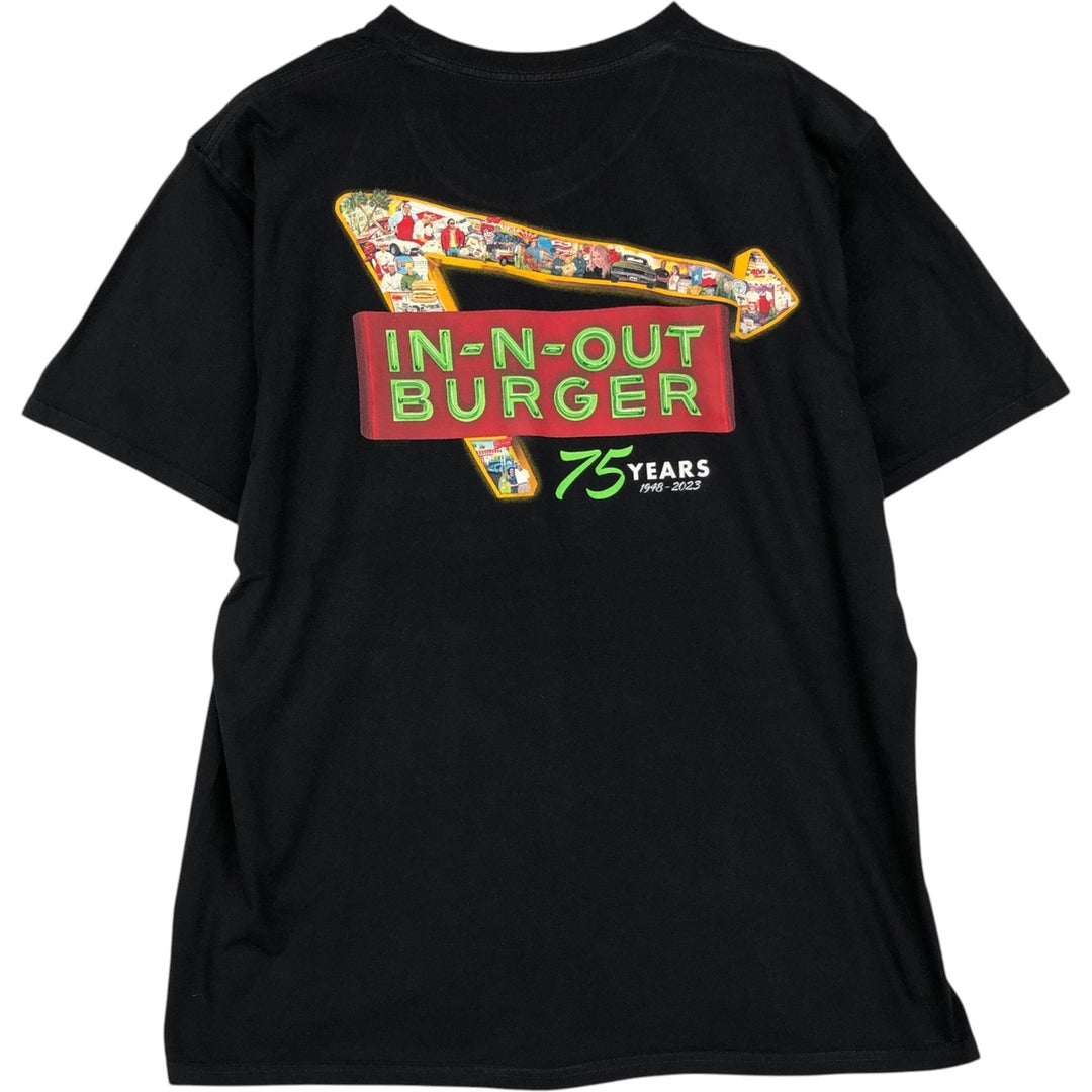 IN-N-OUT BURGER In-N-Out Burger Advertising T-shirt Made in USA Men's XL size cotton black type Vintage Second Hand