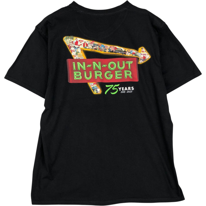 IN-N-OUT BURGER In-N-Out Burger Advertising T-shirt Made in USA Men's XL size cotton black type Vintage Second Hand