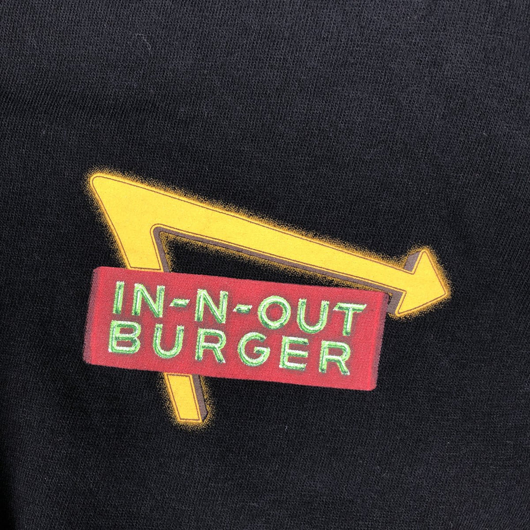 IN-N-OUT BURGER In-N-Out Burger Advertising T-shirt Made in USA Men's XL size cotton black type Vintage Second Hand