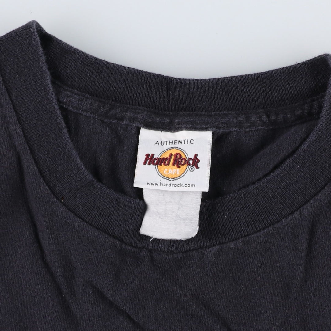 HARD ROCK CAFE Hard Rock Cafe Advertising T-shirt Men's XL size unclear black type Vintage Second Hand