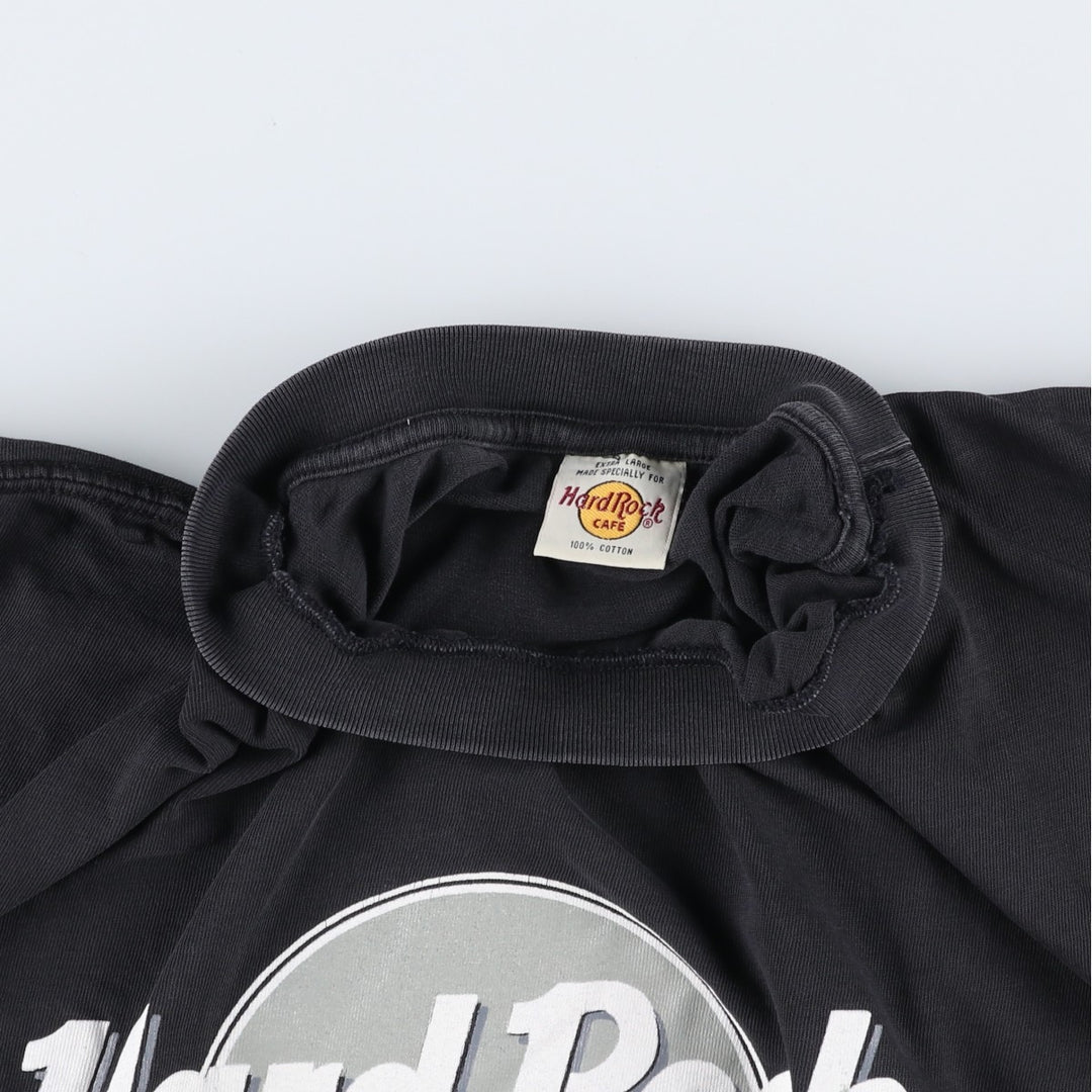 ~90'S HARD ROCK CAFE Men's XL equivalent Vintage cotton Charcoal Vintage Second Hand