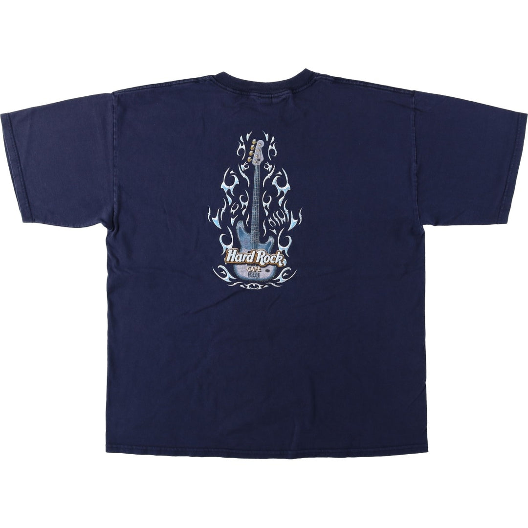HARD ROCK CAFE Hard Rock Cafe Advertising T-shirt Men's XL size cotton navy blue type Vintage Second Hand