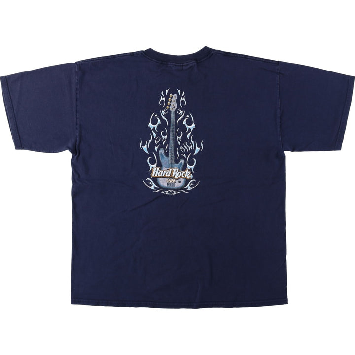 HARD ROCK CAFE Hard Rock Cafe Advertising T-shirt Men's XL size cotton navy blue type Vintage Second Hand